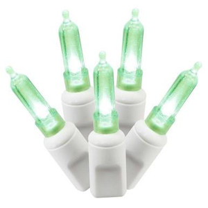  Vickerman X6W7504 - Green LED 25 ft Mini Christmas Lights - White Wire 