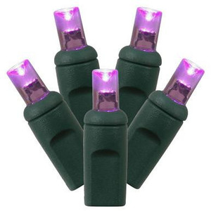X6G6706T Vickerman - 25 ft 50-Light Outdoor Purple LED Wide Angle Christmas Light String - Green Wire