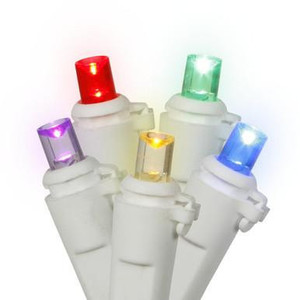  Vickerman X6W6500 - Multi Color LED 25 ft Wide Angle Christmas Lights - White Wire 