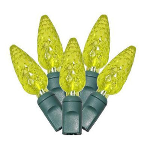 X6G8533 Vickerman - 25 ft 50-Light Outdoor Lime LED C6 Christmas Light String - Green Wire
