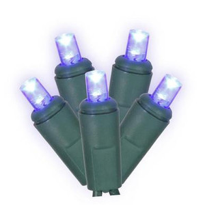 X6G6702T Vickerman - 25 ft 50-Light Outdoor Blue LED Wide Angle Christmas Light String - Green Wire