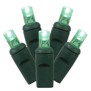 X4G6104 Vickerman - 34 ft 100-Light Outdoor Green LED Wide Angle Christmas Light String - Green Wire
