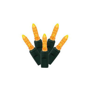 X4G5708PBG Vickerman - 24 ft 70-Light Outdoor Orange LED M5 Christmas Light String - Green Wire