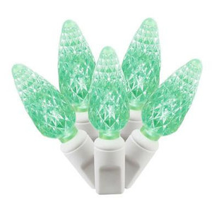 X4W8104 Vickerman - 34 ft 100-Light Outdoor Green LED C6 Christmas Light String - White Wire