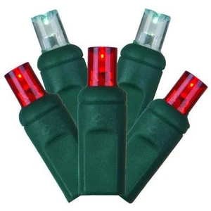 X6G6525 Vickerman - 25 ft 50-Light Outdoor Red Pure White LED Wide Angle Christmas Light String - Green Wire