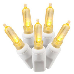 X6W7507 Vickerman - 25 ft 50-Light Outdoor Yellow LED Mini Christmas Light String - White Wire