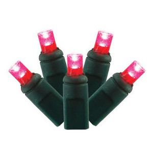 X4G6135 Vickerman - 34 ft 100-Light Outdoor Magenta LED Wide Angle Christmas Light String - Green Wire