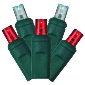 X6G2725CSA Vickerman - 35 ft 70-Light Outdoor Red White LED Christmas Light String - Green Wire