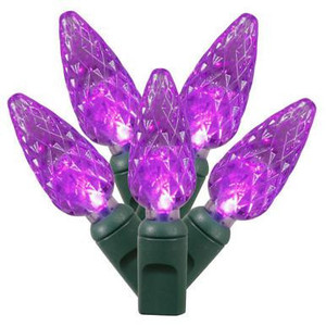 X6G8806 Vickerman - 1 ft 200-Light Outdoor Purple LED Christmas Light String - Green Wire