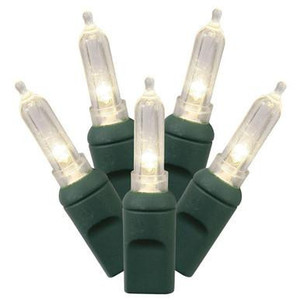 X4G7101 Vickerman - 34 ft 100-Light Outdoor Warm White LED Christmas Light String - Green Wire