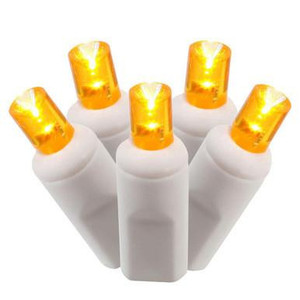 X6W6108 Vickerman - 50 ft 100-Light Outdoor Orange LED Wide Angle Christmas Light String - White Wire