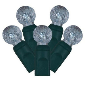 X4G9105PBG Vickerman - 34 ft 100-Light Outdoor Cool White LED G12 Berry Christmas Light String - Green Wire