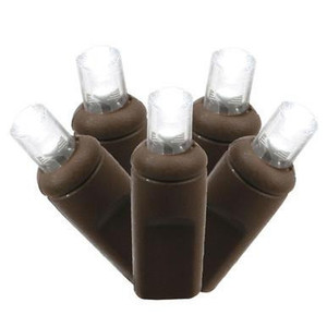 X6B6109PBG Vickerman - 50 ft 100-Light Outdoor Pure White LED Wide Angle Christmas Light String - Brown Wire