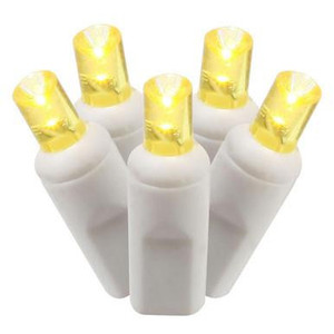 X4W6107 Vickerman - 34 ft 100-Light Outdoor Yellow LED Wide Angle Christmas Light String - White Wire