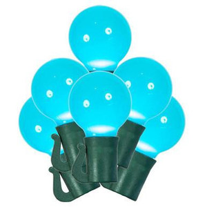 X8GCG49 Vickerman - 16 ft 25-Light Outdoor Teal LED G30 Christmas Light String - Green Wire