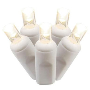 X6W6101PBG Vickerman - 50 ft 100-Light Outdoor Warm White LED Wide Angle Christmas Light String - White Wire
