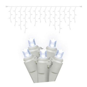 X6W3305 Vickerman - 70-Light Outdoor Cool White LED Wide Angle Christmas Light String - White Wire