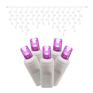 X6W3306 Vickerman - 70-Light Outdoor Purple LED Wide Angle Christmas Light String - White Wire