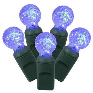 X4G9102 Vickerman - 34 ft 100-Light Outdoor Blue LED G12 Berry Christmas Light String - Green Wire