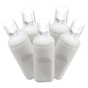X6W6109 Vickerman - 50 ft 100-Light Outdoor Pure White LED Wide Angle Christmas Light String - White Wire