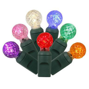 X4G9100 Vickerman - 34 ft 100-Light Outdoor Multi-Color LED G12 Christmas Light String - Green Wire