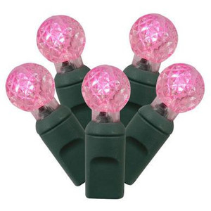 X4G9110 Vickerman - 34 ft 100-Light Outdoor Pink LED G12 Christmas Light String - Green Wire