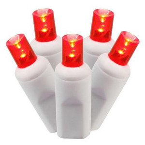 X4W6103PBG Vickerman - 34 ft 100-Light Outdoor Red LED Wide Angle Christmas Light String - White Wire