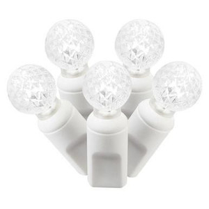 X4W9109PBG Vickerman - 34 ft 100-Light Outdoor Pure White LED G12 Christmas Light String - White Wire