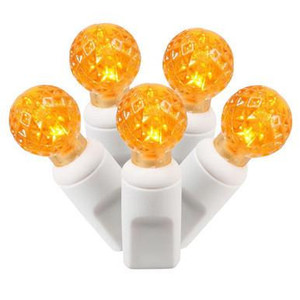 X4W9108 Vickerman - 34 ft 100-Light Outdoor Orange LED G12 Christmas Light String - White Wire
