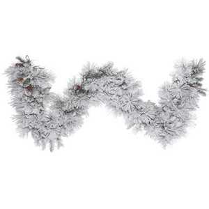 Vickerman A155317 9 ft Flocked Alberta Cone Garland Unlit