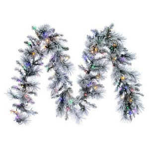  Vickerman G225716LED – 9 ft Flockedd Jackson Garland – LED 