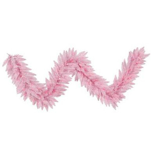 Vickerman K163815LED 9 ft White Pink Fir Garland Warm White LED