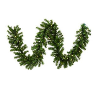 Vickerman A808810LED 9 ft Natural Douglas Fir Garland Warm White LED