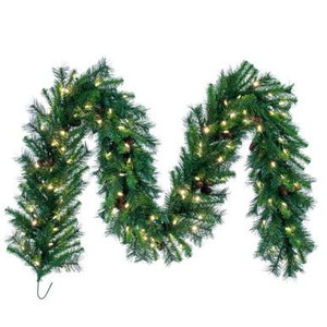  Vickerman A800917LED – 9 ft Natural Cheyenne Garland – Warm White LED 