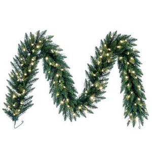 Vickerman A861111LED 9 ft Green Camdon Garland Warm White LED