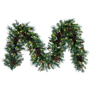 Vickerman G118715LED 9 ft Natural Cibola Mix Garland Warm White LED