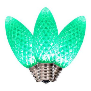 XLEDC94-25 Vickerman - Green LED C9 Christmas Bulbs - E17 Base - 25 Pack