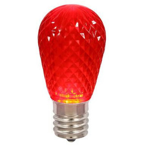 XLEDS13-10 Vickerman - Red LED S14 Christmas Replacement Bulbs - E26 Base - 10 Pack