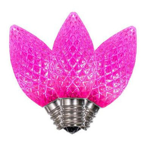 XLEDC79-25 Vickerman - Pink LED C7 Christmas Bulbs - E12 Base - 25 Pack