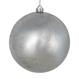  Vickerman N186207D - 4" Silver Ball Christmas Ornament - 6 Pack 