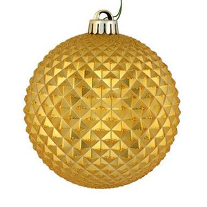 Vickerman N188537D - 4" Honey Gold Ball Christmas Ornament - 6 Pack