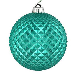 Vickerman N188542D - 4" Teal Ball Christmas Ornament - 6 Pack