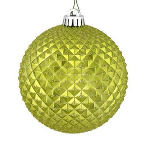  Vickerman N188573D - 4" Lime Ball Christmas Ornament - 6 Pack 