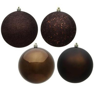 Vickerman N591275A - 4.75" Chocolate Ball Christmas Ornament - 4 Pack