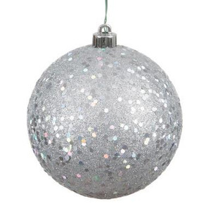 Vickerman N592007DQ - 8" Silver Ball Christmas Ornament