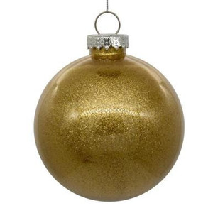 Vickerman N211008 - 4" Gold Ball Christmas Ornament - 6 Pack