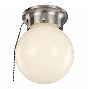 Trans Globe 3606P BN Dash 6" Flush Mount Globe Ceiling Light with Pull Chain