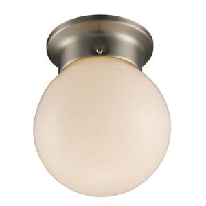 Trans Globe Lighting Trans Globe 3606 BN – 6" Brushed Nickel Ceiling Cup Light – Opal Glass Globe 