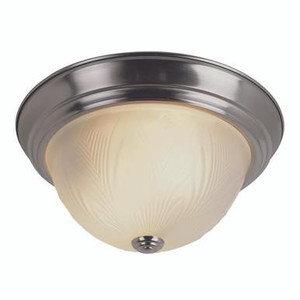 Trans Globe Lighting Trans Globe 58802 BN - 15" Brushed Nickel Ceiling Light - Frosted Leaf Pattern 