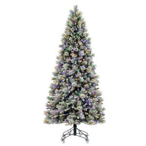  Vickerman G225567LED - 6.5' Flocked Jackson Pine Pre-Lit Christmas Tree with Multi-Color LED Lights 